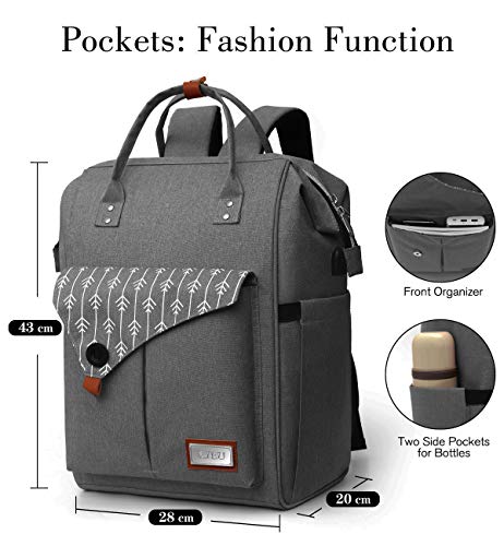 Mochila Mujer para Portátil Mochilas Escolares Juveniles con Puerto USB Resistente al Agua 35L
