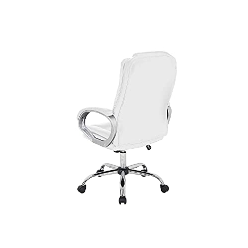MOMMA HOME Silla de Oficina - Modelo Cash - Silla de Oficina Ergonómica - Elegante y Moderna - Máxima Comodidad - Materiales duraderos - Medidas 65,5 x 70 x 109-118,5 H cm - Color Blanco