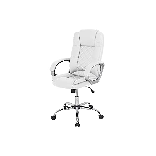 MOMMA HOME Silla de Oficina - Modelo Cash - Silla de Oficina Ergonómica - Elegante y Moderna - Máxima Comodidad - Materiales duraderos - Medidas 65,5 x 70 x 109-118,5 H cm - Color Blanco