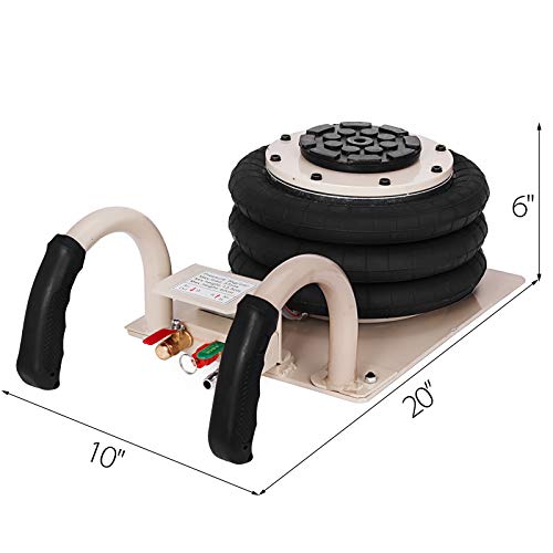 Mophorn Gato Neumático 3T, Triple Bolsa de Gato Neumático, Gato Neumático de Aire, Gatos Hidráulicos para Coches, Rango de Altura 13,5-42 cm, Gato Neumático para Automóvil SUV de Todo El Terreno