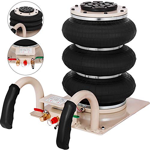Mophorn Gato Neumático 3T, Triple Bolsa de Gato Neumático, Gato Neumático de Aire, Gatos Hidráulicos para Coches, Rango de Altura 13,5-42 cm, Gato Neumático para Automóvil SUV de Todo El Terreno