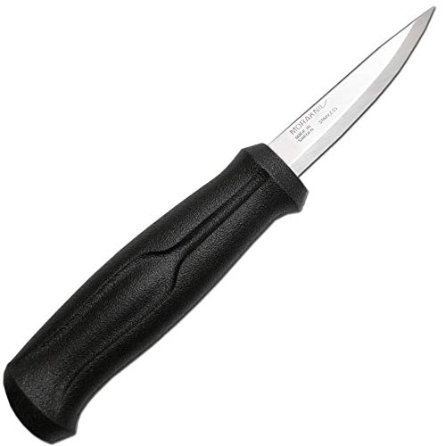 Mora Basic Cuchillo para tallar Madera, Unisex Adulto, Negro