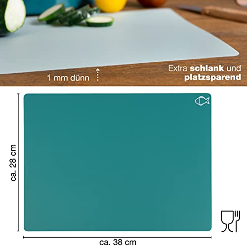 Moritz & Moritz 4x Tabla de Cortar Flexible 28 x 38 cm - Tabla Cortar Plástico 2mm de Grosor - Apta para Lavavajillas - Superficie Antideslizante para un Corte Seguro