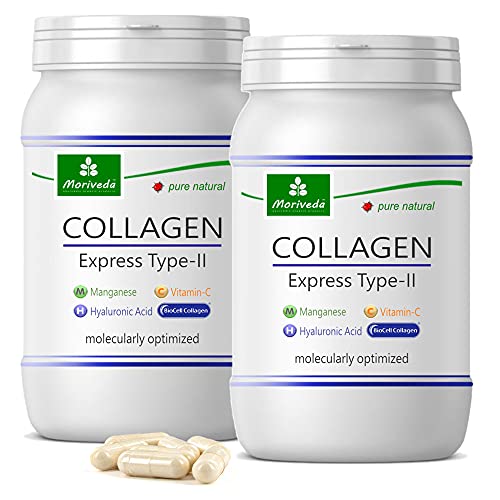 MoriVeda® NP-Vital Biocell 1000mg 120 Cápsulas, con Fórmula Express, Colágeno-II, Ácido Hialurónico, Vitamina-C y Manganeso para Piel, Cabello y Articulaciones (Paquetes de 2 meses), 2x60 Cápsulas