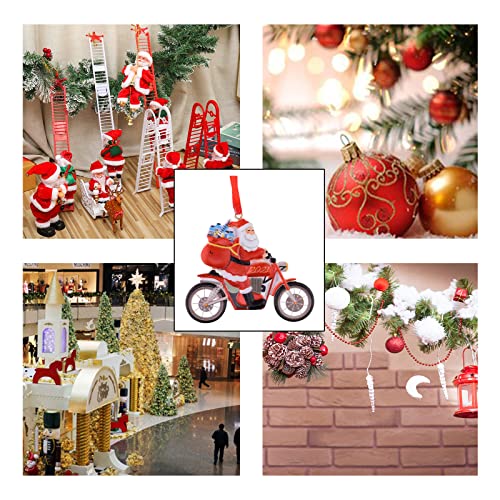 Motocicleta Papá Noel Decorativa Colgante Moto Navideño Colgante Resina Navideña Material Resina, Se Puede Colgar FáCilmente En El áRbol Navidad O En El Marco Decoración, Agregando Ambiente Navideño