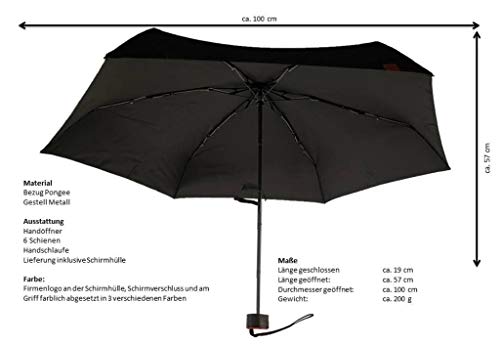 M&P - Paraguas Plegable Manual | Paraguas Antiviento Ideal para Viajes, Hombre y Mujer, Negro