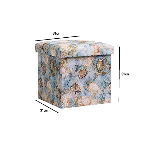 MRDAER Caja de Almacenamiento, Paquete Plano, para Almacenamiento de Juguetes, Taburete para pies, Taburete Plegable, Caja de Almacenamiento con Tapa, Cubo, Rectangular, para Almacenamiento, tabure