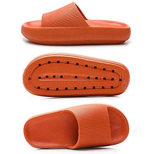 Mujer Hombre Sandalias de Ducha Zapatillas de Baño Playa Piscina Jardín Pantuflas Suela Gruesa Naranja 38/39