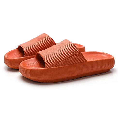 Mujer Hombre Sandalias de Ducha Zapatillas de Baño Playa Piscina Jardín Pantuflas Suela Gruesa Naranja 38/39