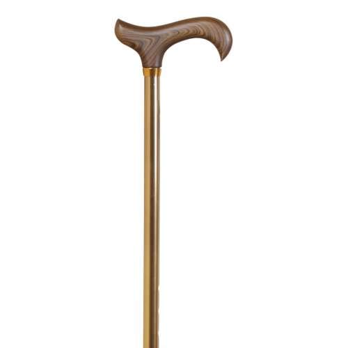 Muletilla bastón Extensible de Aluminio con puño de Madera Color Bronce