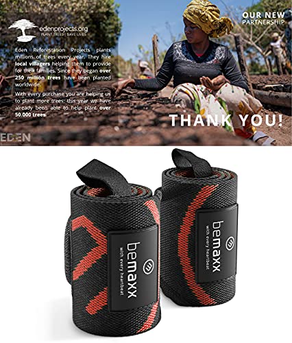 Muñequeras Deportivas Gym Profesionales - 2 Wrist Wraps Straps Resistentes para Levantar de Pesas, Talla Única Ajustable, Hombre Mujer | Halterofilia Fitness Halterofilia Entrenamiento Culturismo