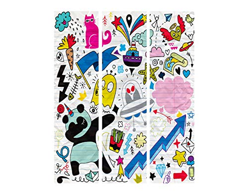 murando Biombo para ninos 135x172 cm de Impresion Unilateral en el Lienzo de TNT Decoracion Foto Biombo de Madera con Imagen Impresa Separador Grande Home Office para ninos e-B-0037-z-b