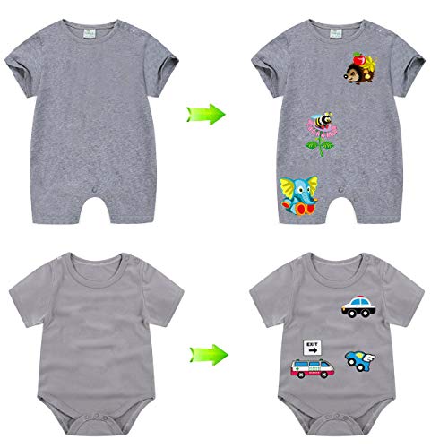 MWOOT (5 hojas) Hierro en parches, Apliques Surtido Del Coche Sirena Animal Pegatinas de Transferencia de Calor, Pegatinas Patrón Bricolaje Accesorio Parches para Camiseta Jeans Sombreros Bolsas Ropa