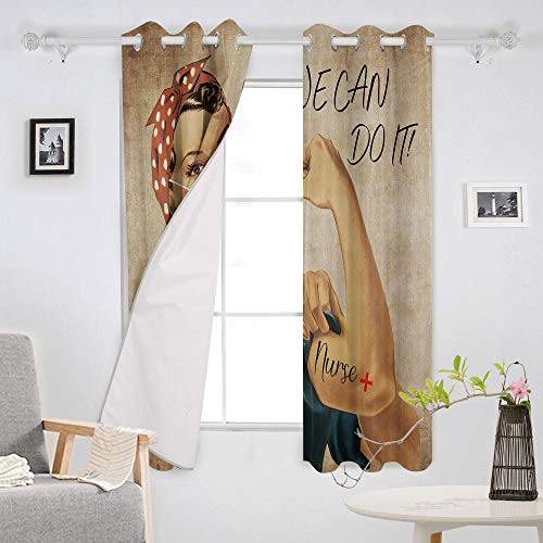 MXYHDZ Opacas Cortinas Dormitorio - Veta de Madera, Girasol, inglés - Impresión 3D Aislantes de Frío y Calor 90% Opacas Cortinas - 160 x 160 cm - Salon Cocina Habitacion Niño Moderna Decorativa