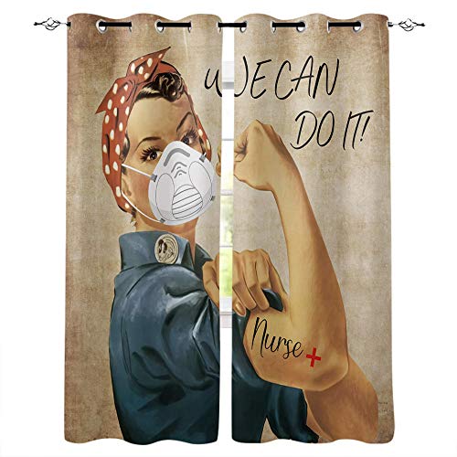 MXYHDZ Opacas Cortinas Dormitorio - Veta de Madera, Girasol, inglés - Impresión 3D Aislantes de Frío y Calor 90% Opacas Cortinas - 160 x 160 cm - Salon Cocina Habitacion Niño Moderna Decorativa