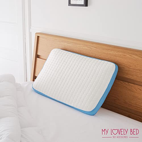 My Lovely Bed - Almohada Cervical de Látex 60x40 cm - Natural - Firme - Ergonómica : Mantiene la posición de la Nuca y Las cervicales - Ortopédica - Algodón - Refrescante