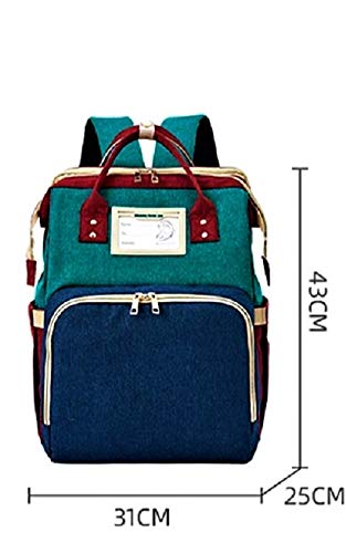 MYWILON Mochila cambiador maternidad 3 en 1 Gran capacidad – Bolsa de Pañales Multifunción impermeable – Bolso de viaje con cama para bebe (Multicolor)
