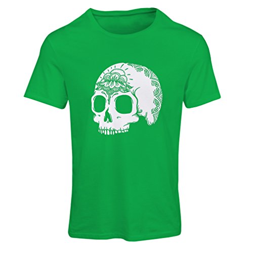 N4602F Camiseta Mujer The Fashion Skull (Large Verde Multicolor)