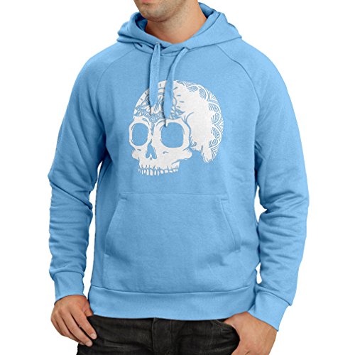 N4602H Sudadera con Capucha The Fashion Skull (X-Large Azul Multicolor)