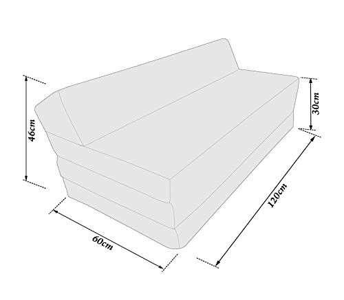 Natalia Spzoo Colchón plegable cama de invitados forma de sillón sofá de espuma 200 x 120 cm (London2)