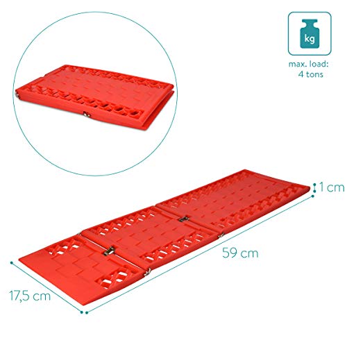 Navaris 2 Planchas de desatasco Antideslizantes - Kit de 2X rampa para liberar neumáticos de Coche Todoterreno - 4x4 en Nieve Arena Barro