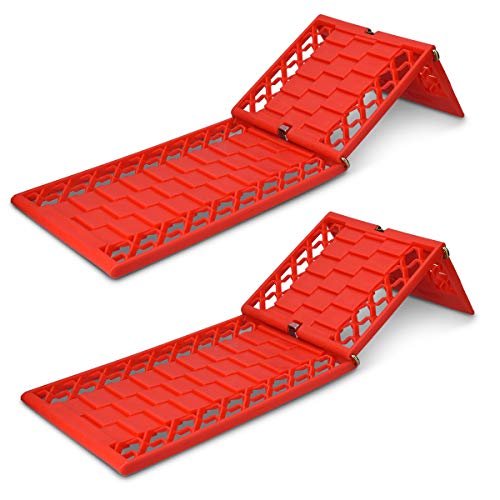 Navaris 2 Planchas de desatasco Antideslizantes - Kit de 2X rampa para liberar neumáticos de Coche Todoterreno - 4x4 en Nieve Arena Barro