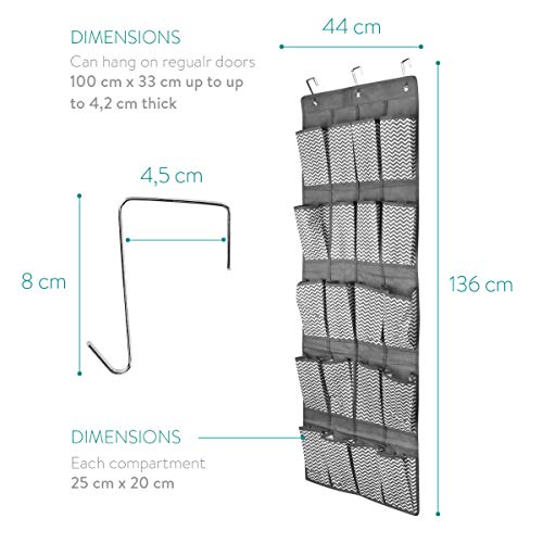 Navaris Organizador de Zapatos para Colgar - Zapatero de Tela para Puertas armarios - Almacenaje con 20 Bolsillos para Juguetes Ropa Interior