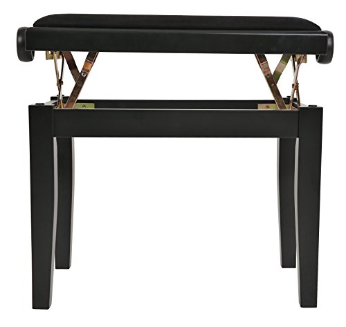 Navarra NV40 - Banqueta de Piano con Ajuste de Altura, Color Negro Mate