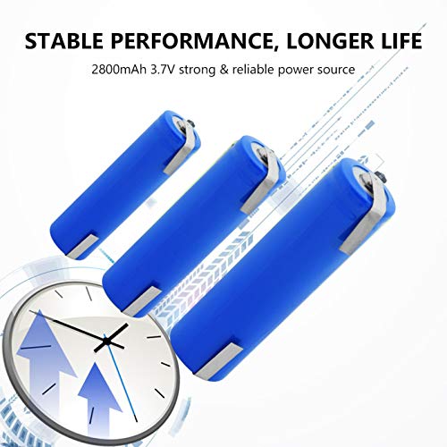 ndegdgswg Batería De Litio ICR18650 De Alta Potencia De 3.7v 2800mah, con Dos Celdas De PestañAs De Bricolaje para Mini Ventilador De CáMara con Luz Led 6pieces
