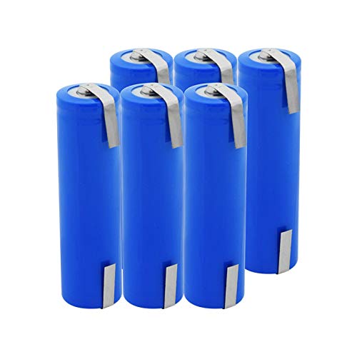 ndegdgswg Batería De Litio ICR18650 De Alta Potencia De 3.7v 2800mah, con Dos Celdas De PestañAs De Bricolaje para Mini Ventilador De CáMara con Luz Led 6pieces