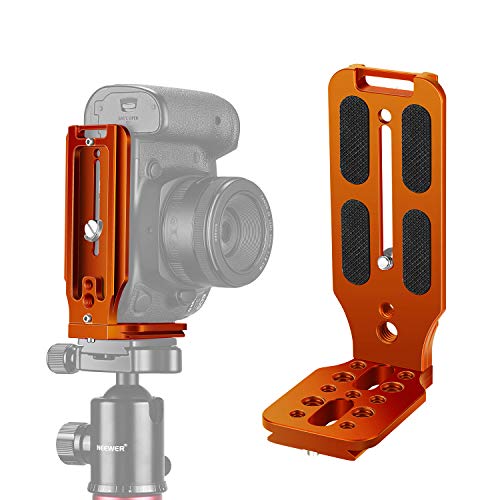 Neewer Soporte en Forma de L Zapata Rápida Placa QR Cámara de Disparo Vertical Soporte en L con Tornillo 1/4 Pulgada Arca Swiss Compatible con dji Osmo Ronin Zhiyun Canon(Naranja)