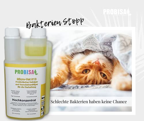 Neutralizadores de olor spray (Probisa Micro-Vet 813) de la orina del gato, perro y los roedores olores - y bio limpiador concentrado 500ml rendimiento 25 litros listos para usar asesino de olor / Removedor de olor