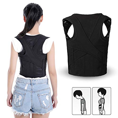 newhashiqi Corrector De Postura, Corrector De Postura Jorobado Ajustable Cinturón De Apoyo Para El Hombro Trasero Para Mujeres Hombres L