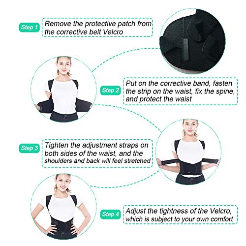 newhashiqi Corrector De Postura, Corrector De Postura Jorobado Ajustable Cinturón De Apoyo Para El Hombro Trasero Para Mujeres Hombres L