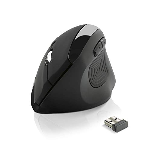 NEWWAY - Ratón inalámbrico óptico, Forma Vertical, Diseño ergonómico