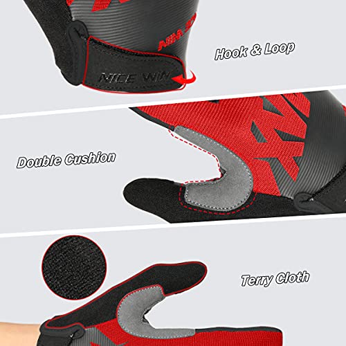 NICEWIN Guantes de Ciclismo Motocicleta Bicicleta de montaña- Bicicleta de Carretera Hombres Mujeres Pantalla táctil Antideslizante Acolchada