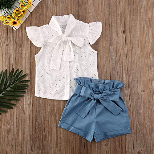 Niños Bebé Niña Ropa Conjunto Un Hombro Volantes Camiseta Top Plaid Pantalones Cortos Traje Verano 2pcs Conjunto De Ropa