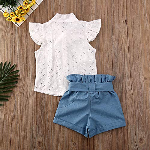 Niños Bebé Niña Ropa Conjunto Un Hombro Volantes Camiseta Top Plaid Pantalones Cortos Traje Verano 2pcs Conjunto De Ropa