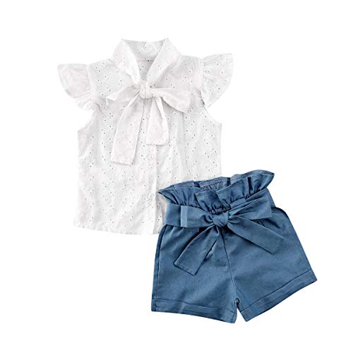 Niños Bebé Niña Ropa Conjunto Un Hombro Volantes Camiseta Top Plaid Pantalones Cortos Traje Verano 2pcs Conjunto De Ropa