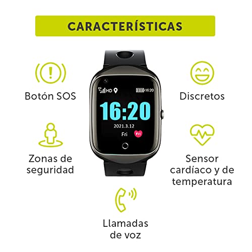 Nock Senior 4 - Reloj teléfono localizador GPS para Personas Mayores o Alzheimer, con botón SOS
