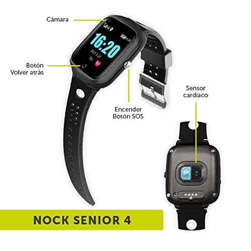Nock Senior 4 - Reloj teléfono localizador GPS para Personas Mayores o Alzheimer, con botón SOS