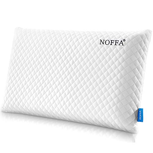NOFFA Almohada de Espuma Suave Similar al Látex, Cojín de Apoyo Ortopédico, Almohada para el Cuello con Funda Extraíble y Transpirable (70 x 38 cm)