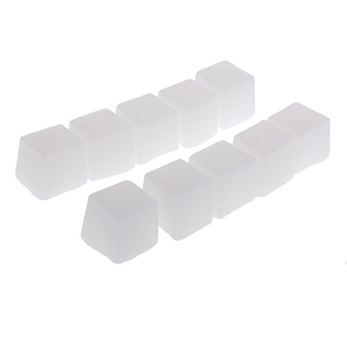 non-brand 10 Unidades de Bloques de Cera de Parafina con Diseño de Cubos Atractivos Accesorios de Bricolaje - Blanco