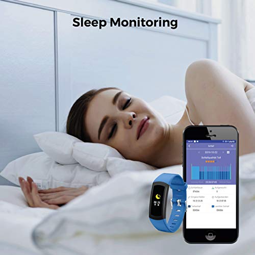novasmart - Reloj deportivo runR ONE con correa inteligente y pantalla en color, con registro de frecuencia cardíaca y presión arterial, contador de calorías y pasos, y control del sueño, negro