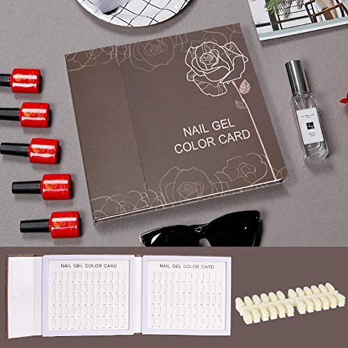 Noverlife - Libro de exhibición de 120 colores de uñas con 120 puntas de uñas, tabla de exhibición de esmalte de gel para uñas, muestras de arte de uñas, muestras de color, diseño de uñas de cartón