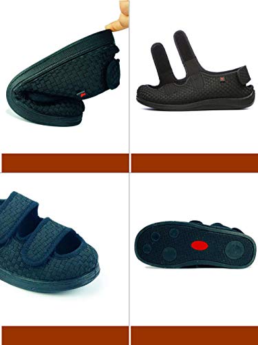 Nwarmsouth Zapatos Antideslizantes Ajustables,Zapatos Planos Anchos para pie lesionado, Zapatos diabéticos en valgo de dedo-37_Coffee,Calzado para Calzado de Salud para la Diabetes