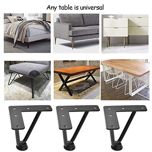 OFNMY Juego de 4pcs 10cm Metal para Mesa y Mueble Metal Modernas con 20pcs Tornillos Perfecto para Gabinetes,Mesita de Noche,Mesa de Café y Soporte de TV para Protectores de Piso