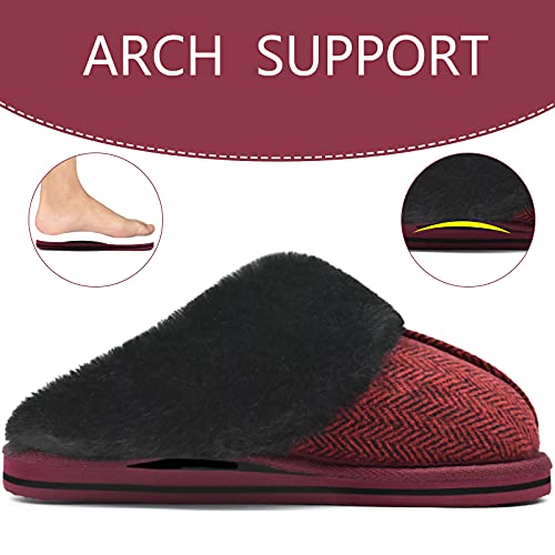 ONCAI Pantuflas Mujer Casa Invierno Caliente Peluche Zapatillas para Espuma De Memoria Cómodas Antideslizantes Zapatillas Talla de 38