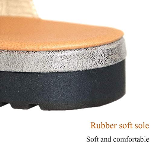 ONEYMM Sandalias de Plataforma para Mujer Sandalias Corrector de Juanetes Zapatos Ortopédicos para La Mujer Zapatos Casuales Antideslizantes para Caminar,Plata,41