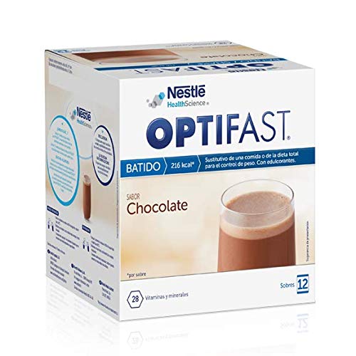 Optifast® Batido - Chocolate - 12 sobres de 55 g - Sustitutivos de comida - Ayuda para perder peso o a mantenerlo después de haberlo perdido